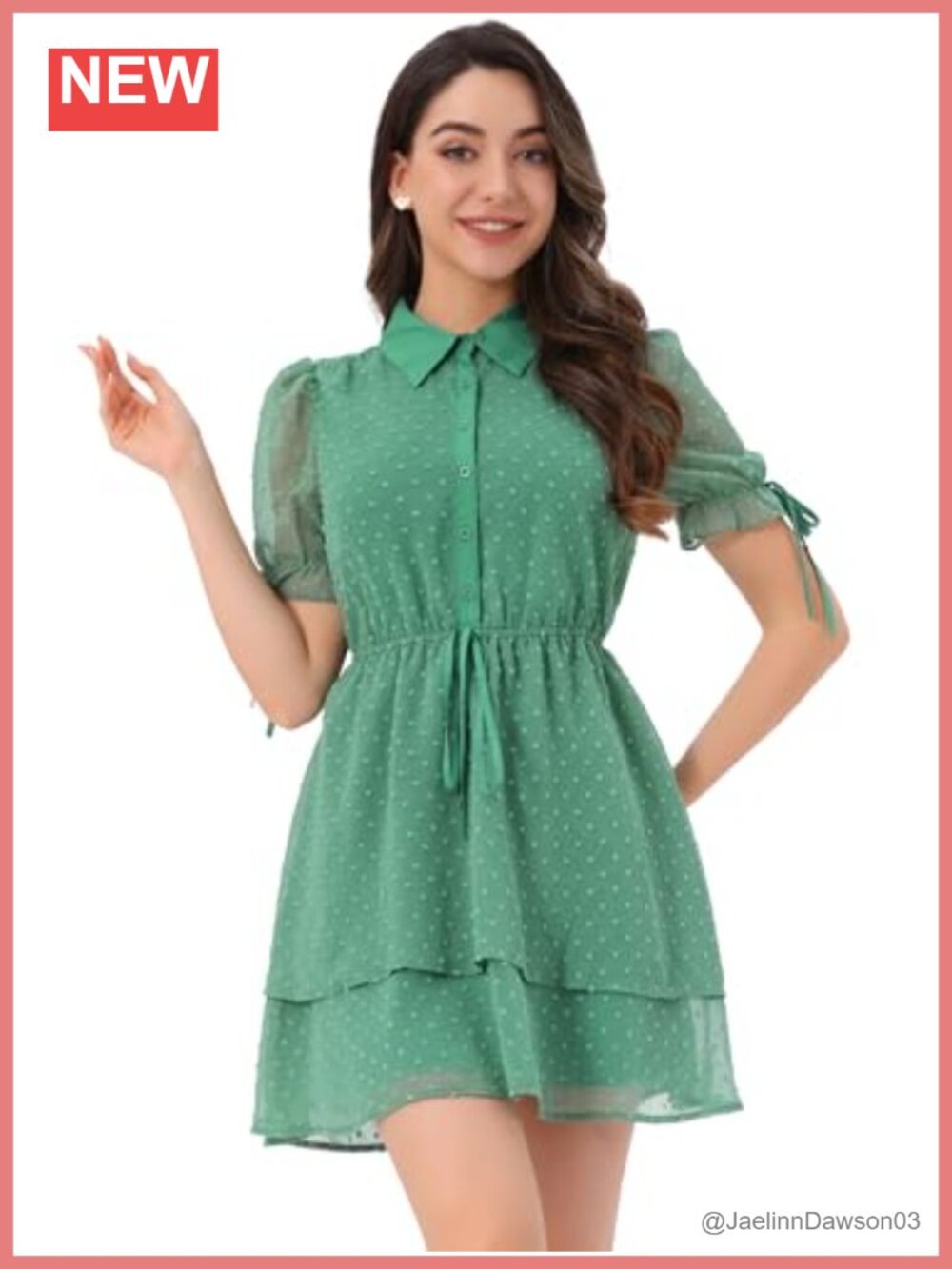 Allegra K Gothic Peter Pan Collar Floral Layered Chiffon Dress